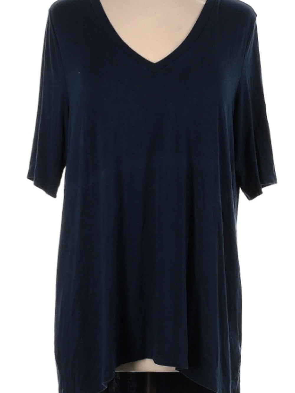 Torrid Super Soft Navy V-Neck Short Sleeve Top Size 1 (14/16) EUC